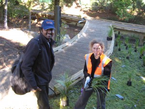 Melissa Marler, our co-ordinator - is laying out plants and welcoming Gogul Muthu